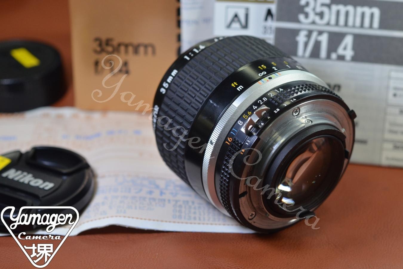 【コレクション向け】Nikon Ai-S NIKKOR 35mm F1.4 元箱付一式【キレイな物をお探しの方必見!!自信ありの逸品!!】