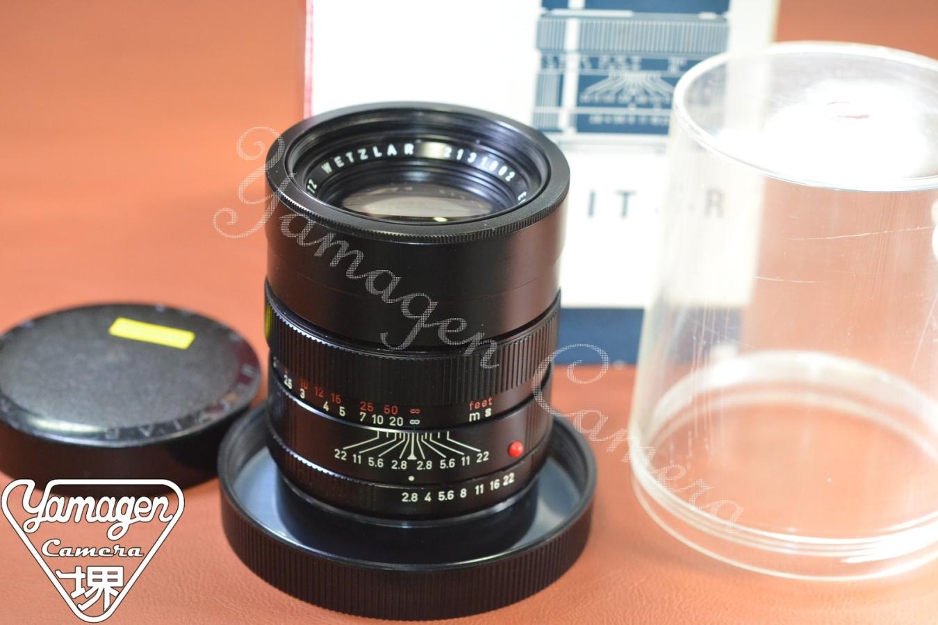 【コレクション向け】LEICA ELMARIT-R 90mm F2.8  3カム Red Scale 元箱付一式【213万台1965年製 距離表記:赤feet】