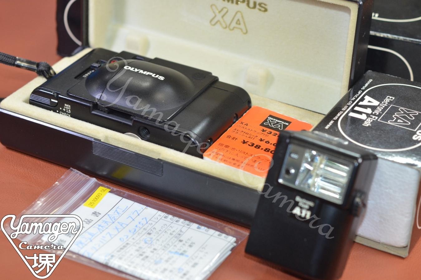 OLYMPUS XA Black Electronic Flash A11付 整備済 元箱付一式 【OLYMPUS D.ZUIKO 35/2.8 レンズ搭載】