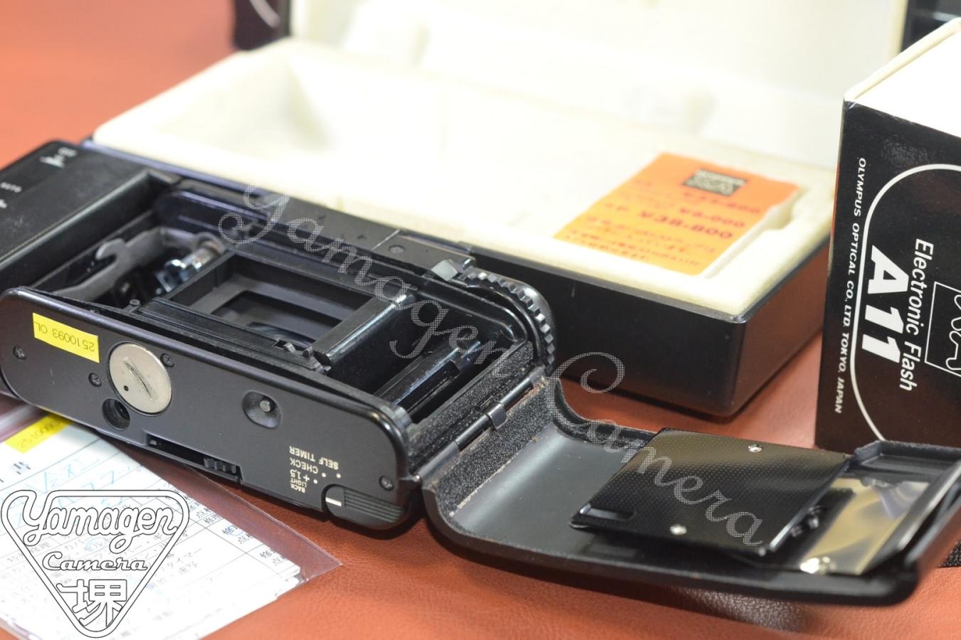 OLYMPUS XA Black Electronic Flash A11付 整備済 元箱付一式 【OLYMPUS D.ZUIKO 35/2.8 レンズ搭載】