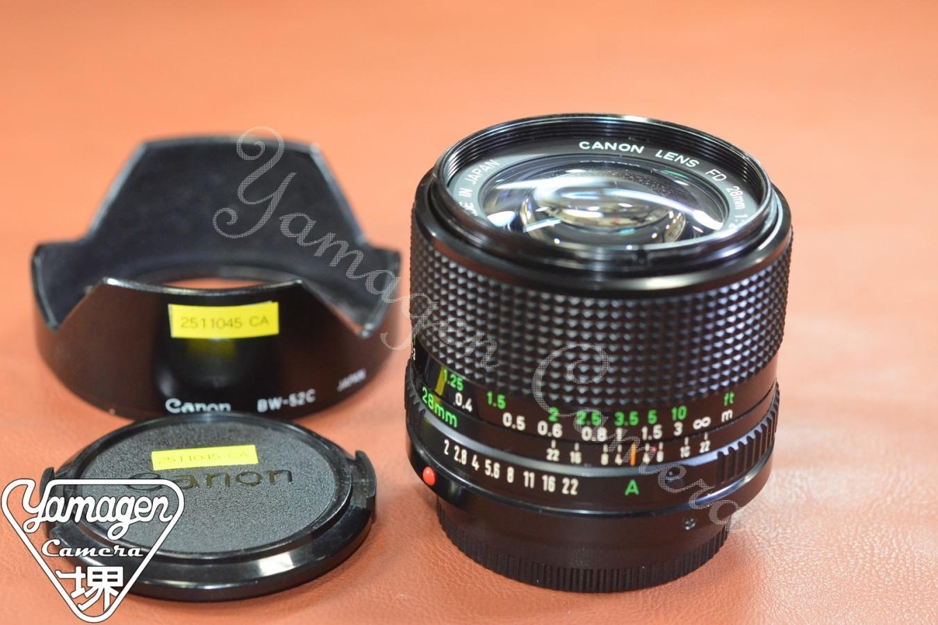 Canon NEW FD 28mm F2 【純正フードBW-52C付】