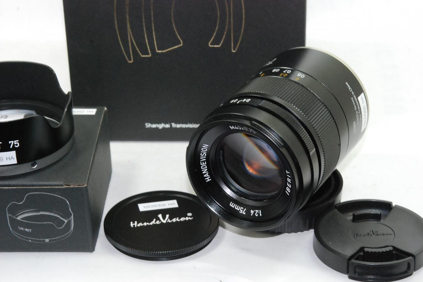 HandeVision IBERIT 75mm F2.4 ブラック 純正フード、元箱付一式 【フジXマウントレンズ】