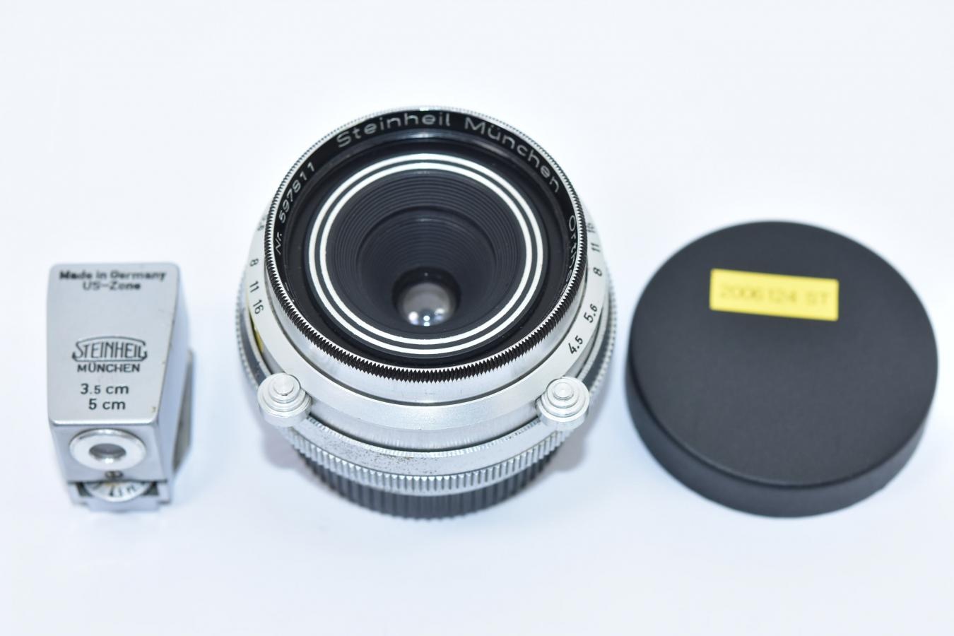 【希 少】 Steinheil Munchen Orthostigmat 35mm F4.5 VL 純正ファインダー付 【Made in Germany US-Zone(占領下ドイツ)刻印あり】