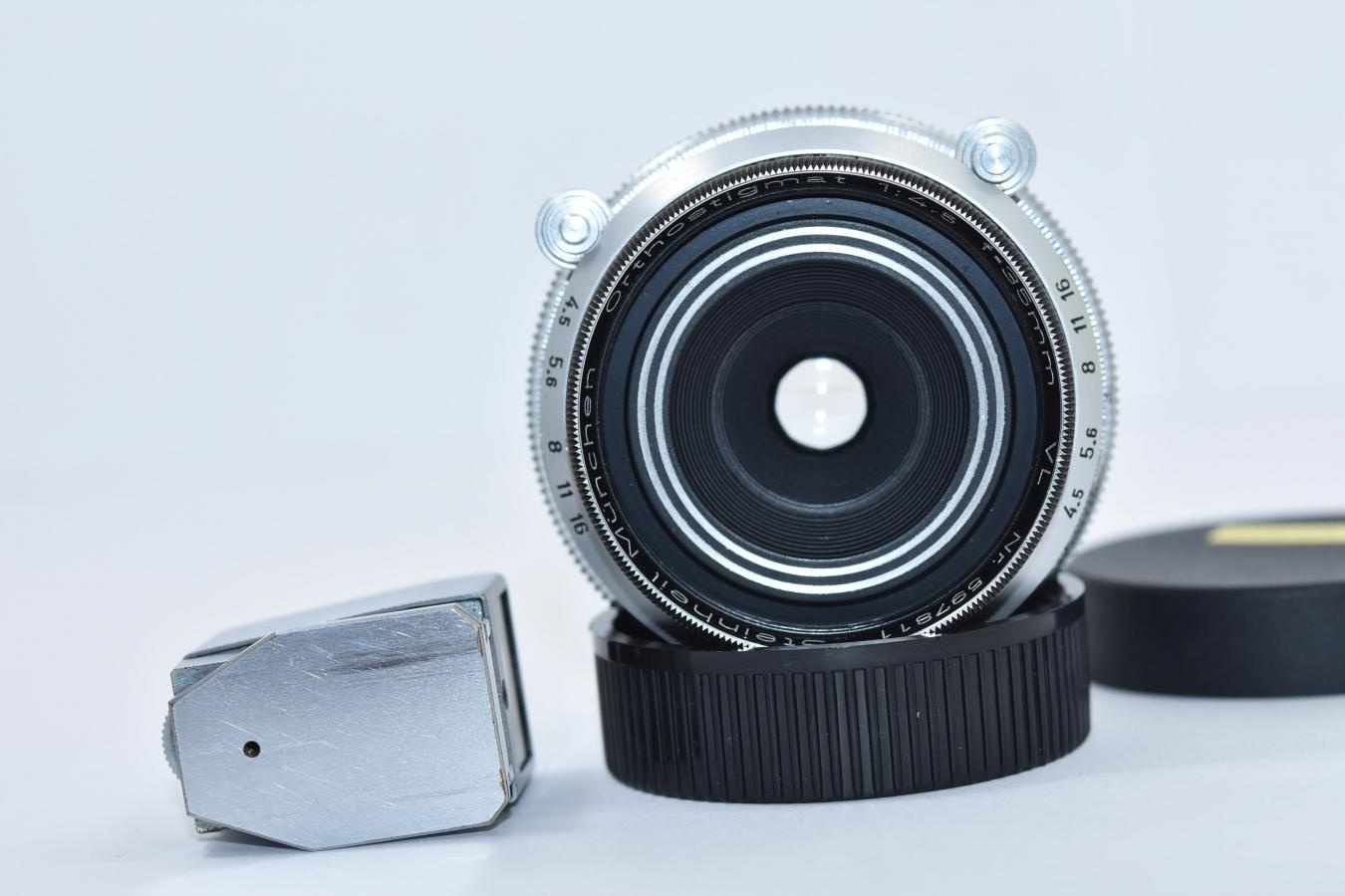 【希 少】 Steinheil Munchen Orthostigmat 35mm F4.5 VL 純正ファインダー付 【Made in Germany US-Zone(占領下ドイツ)刻印あり】
