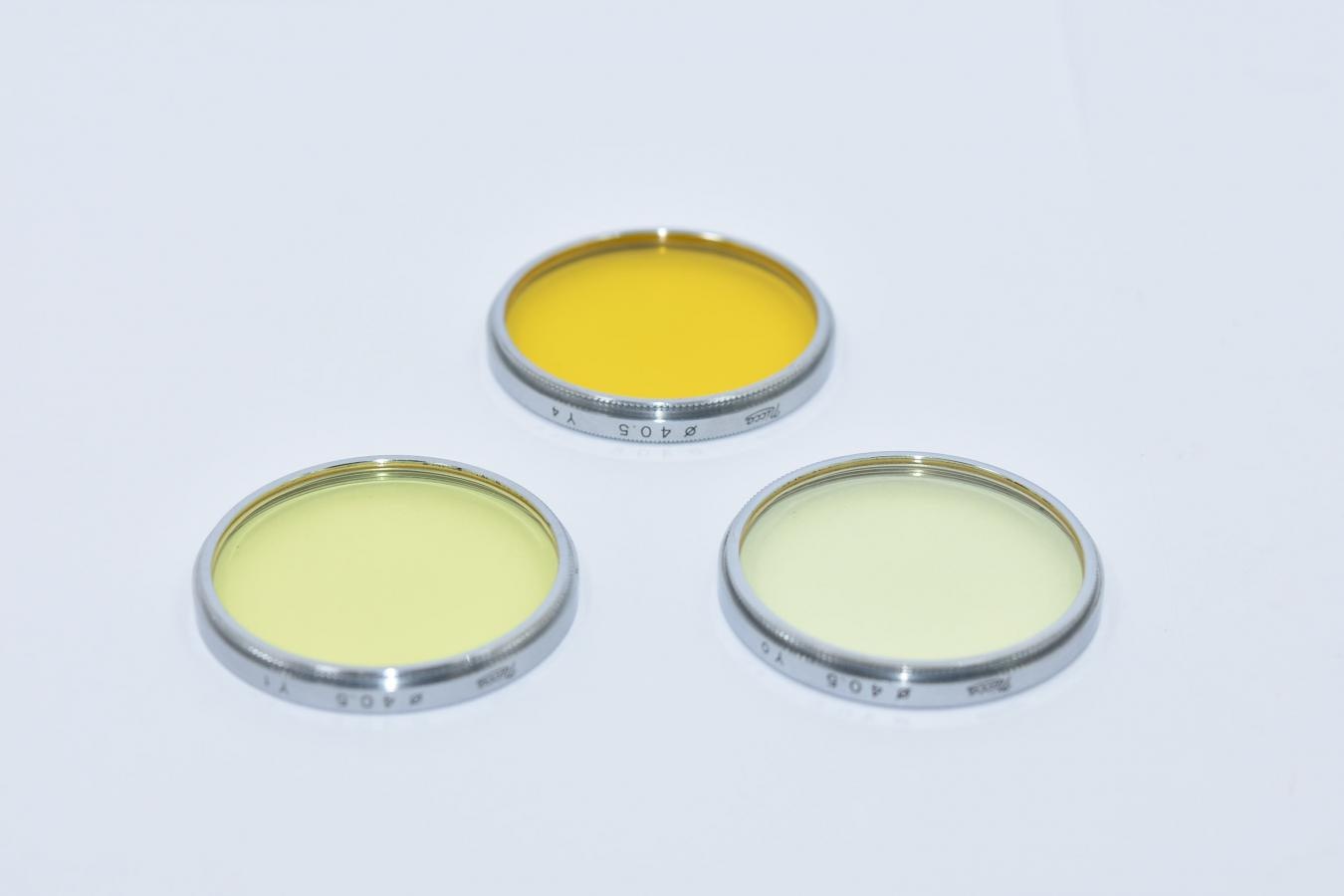 【希 少】Nicca 40.5mm フィルター 3枚セット 【Y0、Y1、Y4  3枚セット】