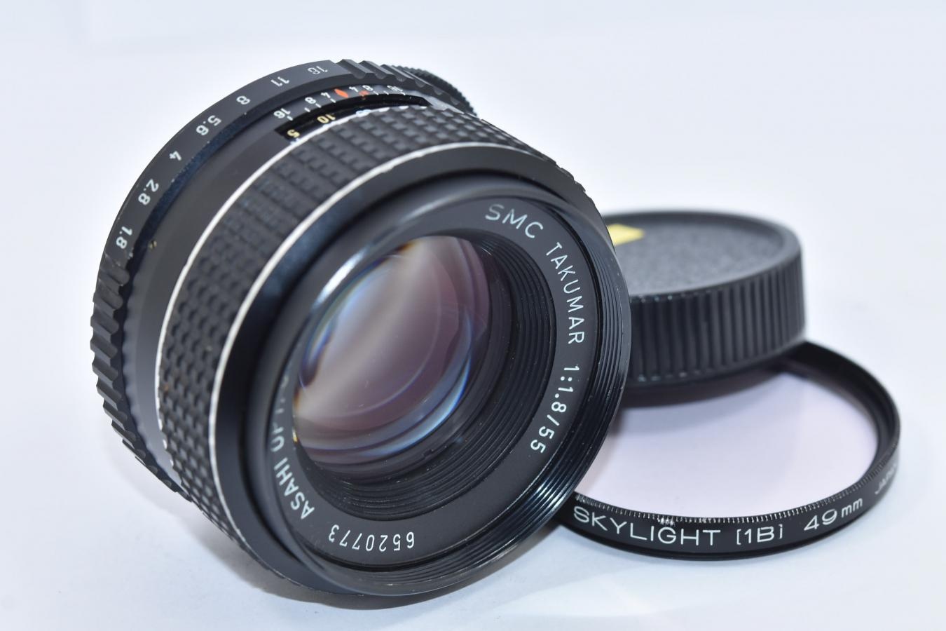 PENTAX SMC TAKUMAR 55mm F1.8 フィルター付【カメラ女子に絶大な人気のオールドレンズ M42マウントレンズ】