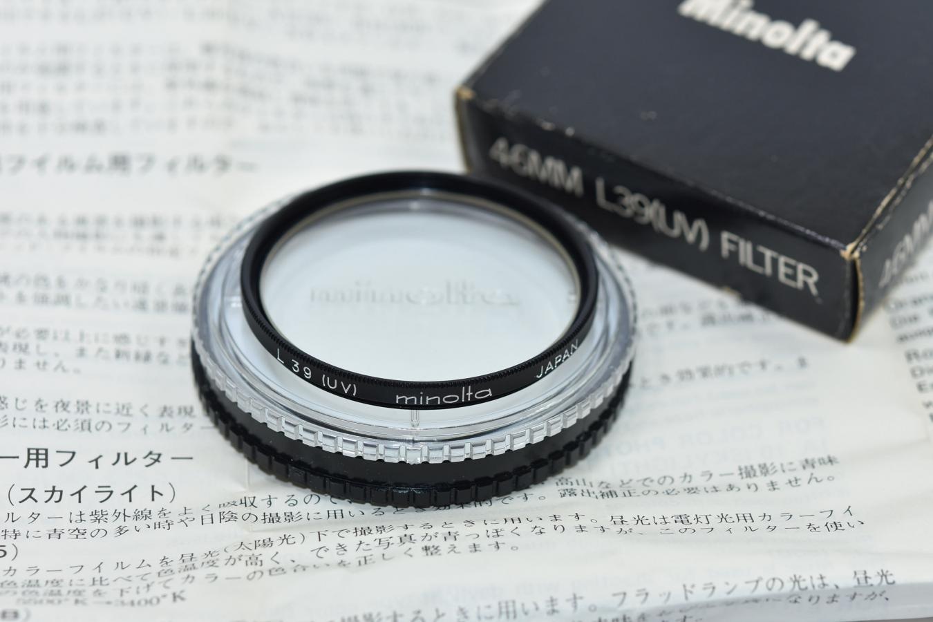【希 少  未 使 用】Minolta 46mm L39(UV)FILTER