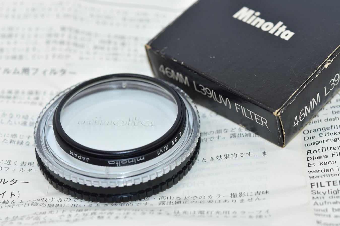 【希 少  未 使 用】Minolta 46mm L39(UV)FILTER