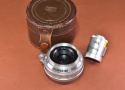 【希 少】千代田光学 CHIYOKO ROKKOR 3.5cm F3.5 純正ファインダー、ケース付 【ライカLマウントレンズ】