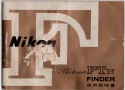 【絶版取説】Nikon F Photomic FTN FINDER 取説