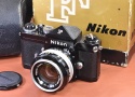 【コレクション向け】Nikon F Eye Level Black 676万台 Nippon Kogaku NIKKOR-S Auto50/1.4付 整備済 【元箱付一式】※キレイな物をお探しの方必見