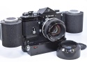 【コレクション向け 希 少】 ニコン NEW Fアイレベルブラック 739万台 55/1.2付 【F-250モータードライブ、希少 JPI社米国製直結バッテリーケース付】  