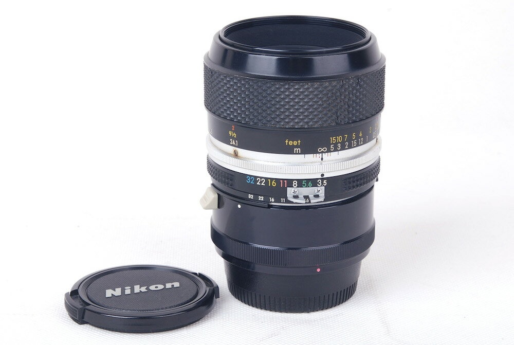 【美品】NIKON/ニコン Micro-Nikkor-P Auto 55/3.5 初期1:1マクロレンズ 原産M2クロースアップ リングNON-AI付
