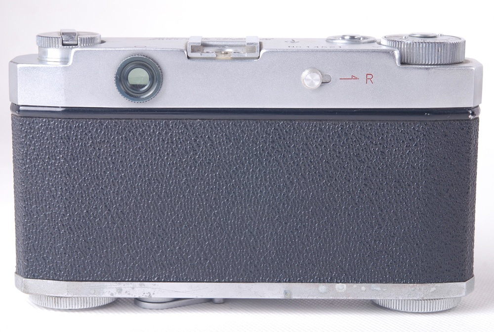 【良品】RICOH/リコー35 S RIKEN 45/2.8レンズ付 シルバー 革ケース、フード付