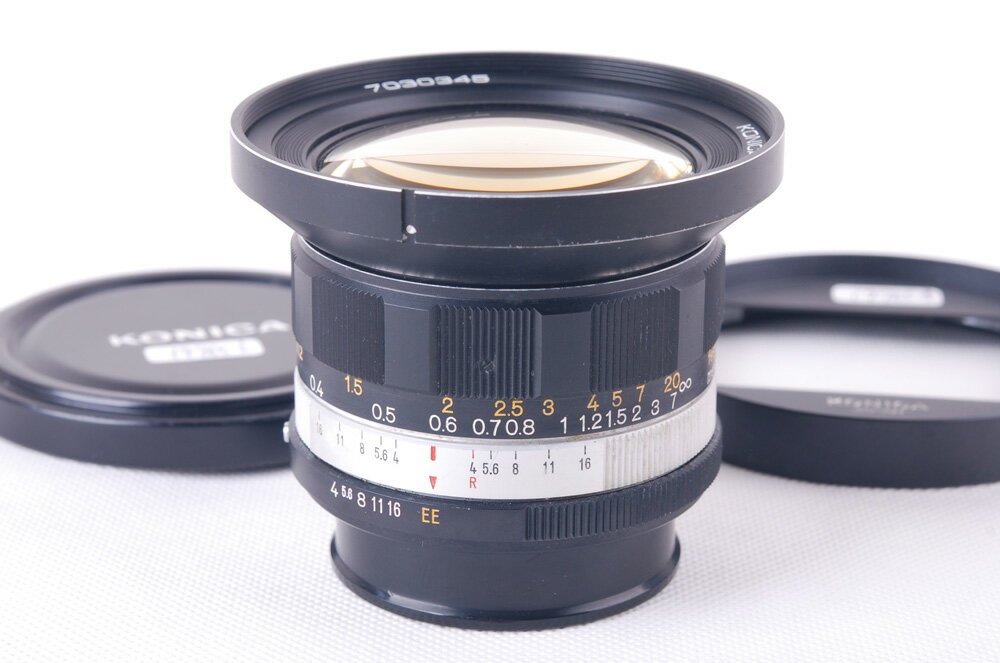 【並品】KONICAコニカ HEXANON AR 21mm f4 ARマウント フード付