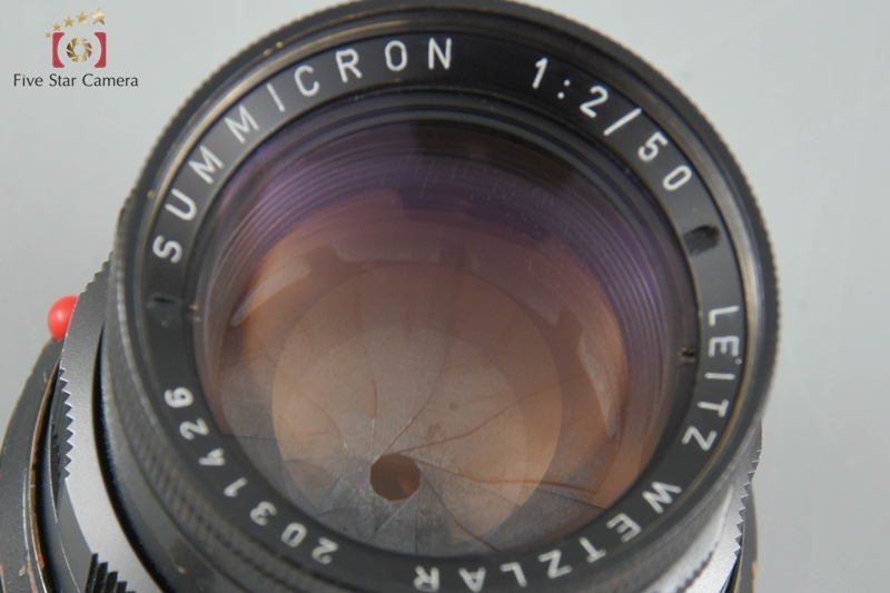【超希少品】Leica ライカ Summicron 50mm f/2 ブラックペイント 固定鏡胴 後期 レッドスケール 2025.3月オーバーホール済み