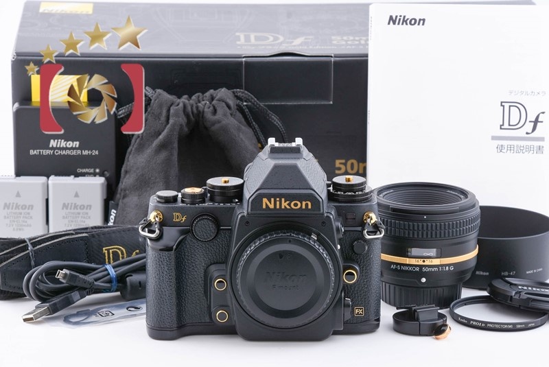 【中古】Nikon ニコン Df 50mm f/1.8 G Special Gold Edition キット ブラック 元箱付き