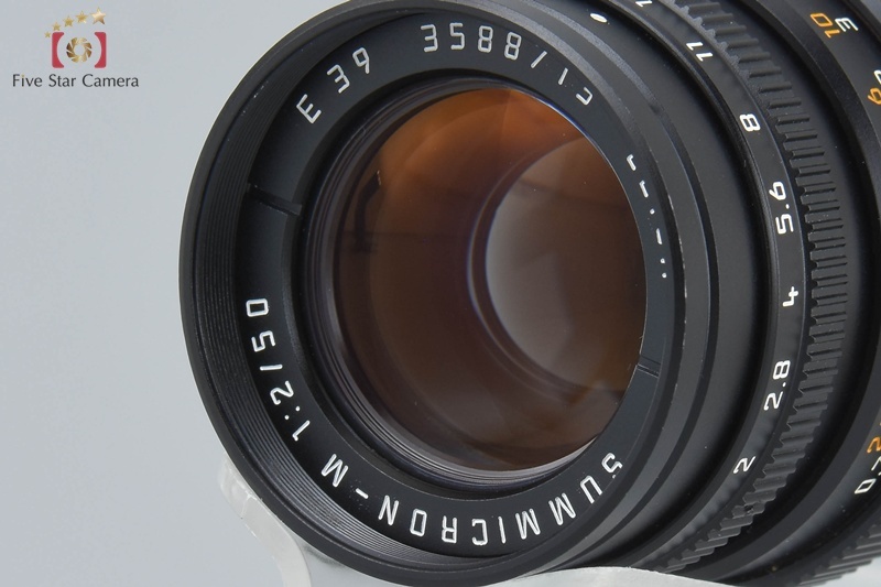 【中古】Leica ライカ SUMMICRON-M 50mm f/2 E39 第3世代 ブラック 2025.6月 オーバーホール済み