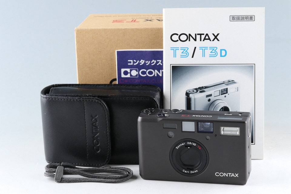 Contax T3 Black Double Teeth 35mm Point & Shoot Film Camera With Box #43601L8