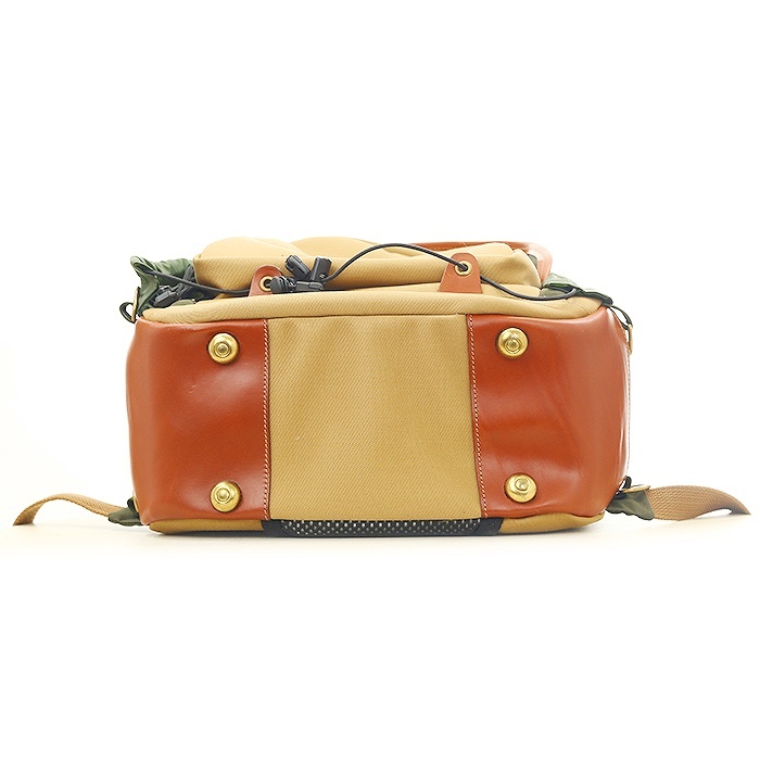 ビリンガム 25 リュックサック カーキキャンバス x タンレザー