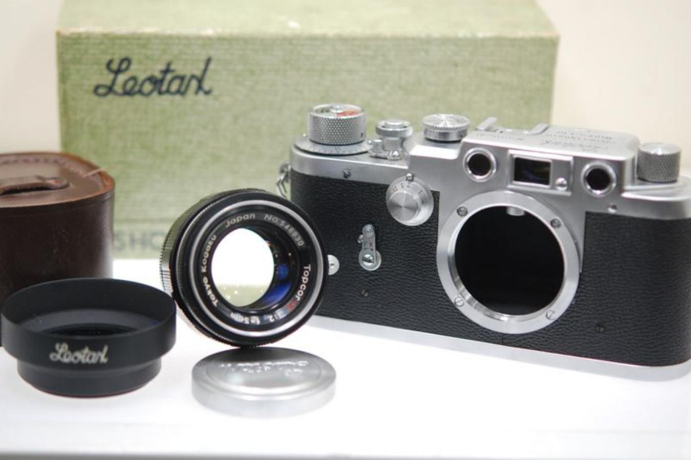 レオタックス F トプコールS 5cm F2付 【純正フード、元箱付】