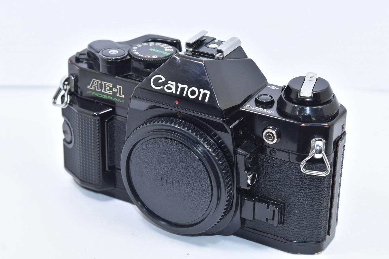 Canon AE-1 PROGRAM ブラック パームグリップ付【モルト交換済 シャッター鳴きなし】