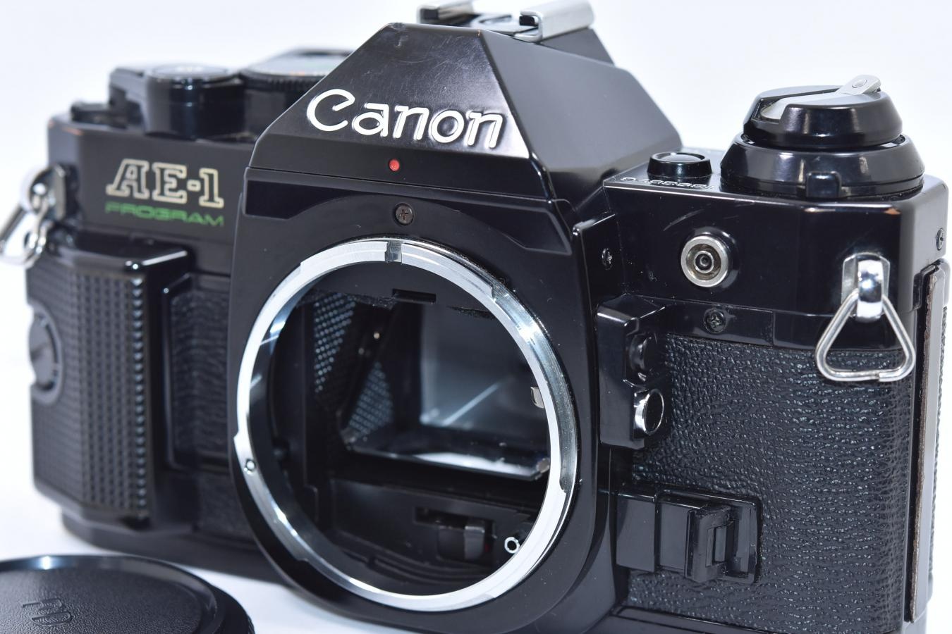 Canon AE-1 PROGRAM ブラック パームグリップ付【モルト交換済 シャッター鳴きなし】