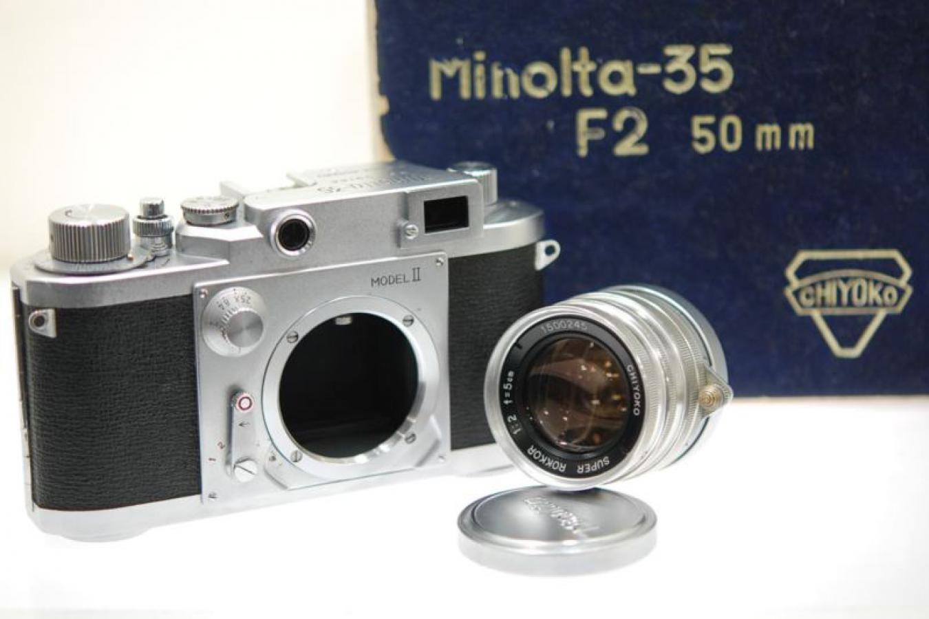 千代田光学製 ミノルタ35 II型 スーパーROKKOR 5cm F2付 OH済 【取説他書類、元箱付一式】