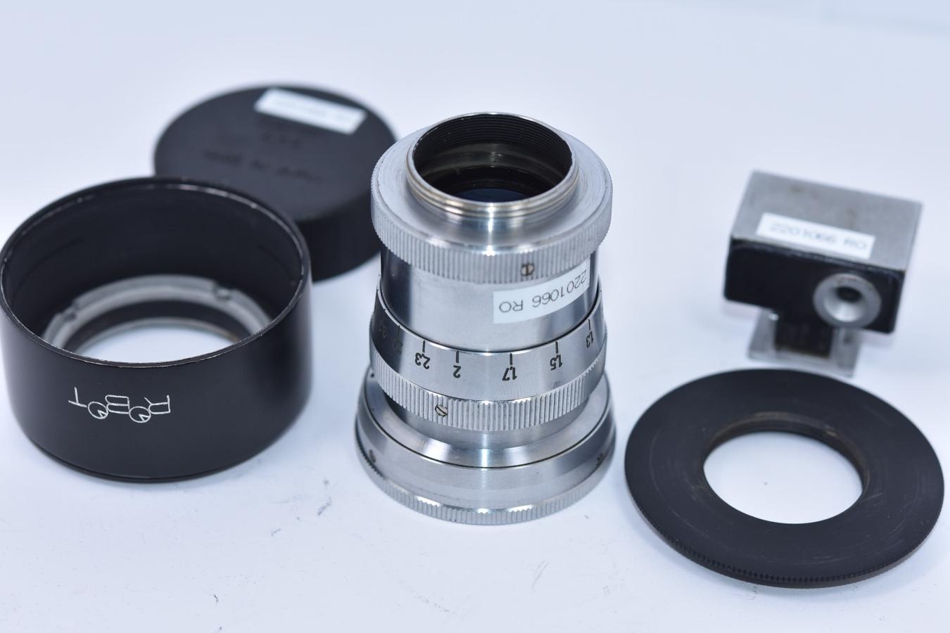 【希 少】Schneider-Kreuzach Tele-Xenar 75mm F3.8 純正フード、ファインダー付 【ROBOT→LEICA Lマウント変換アダプター付】