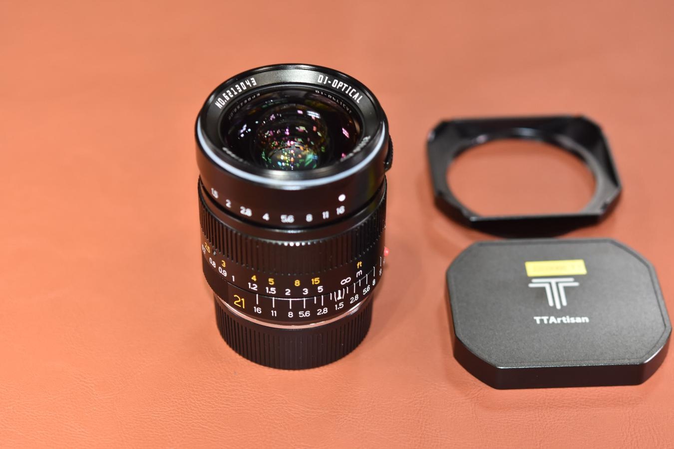 銘匠光学 TTArtisan 21mm F1.5 ASPH 純正メタルフード付 【ライカMマウンドレンズ】
