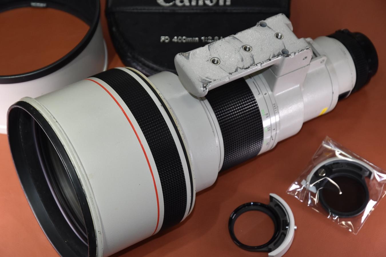 Canon NEW FD 400mm F2.8【専用アルミケース、純正PLフィルター、純正フードEH-162付】