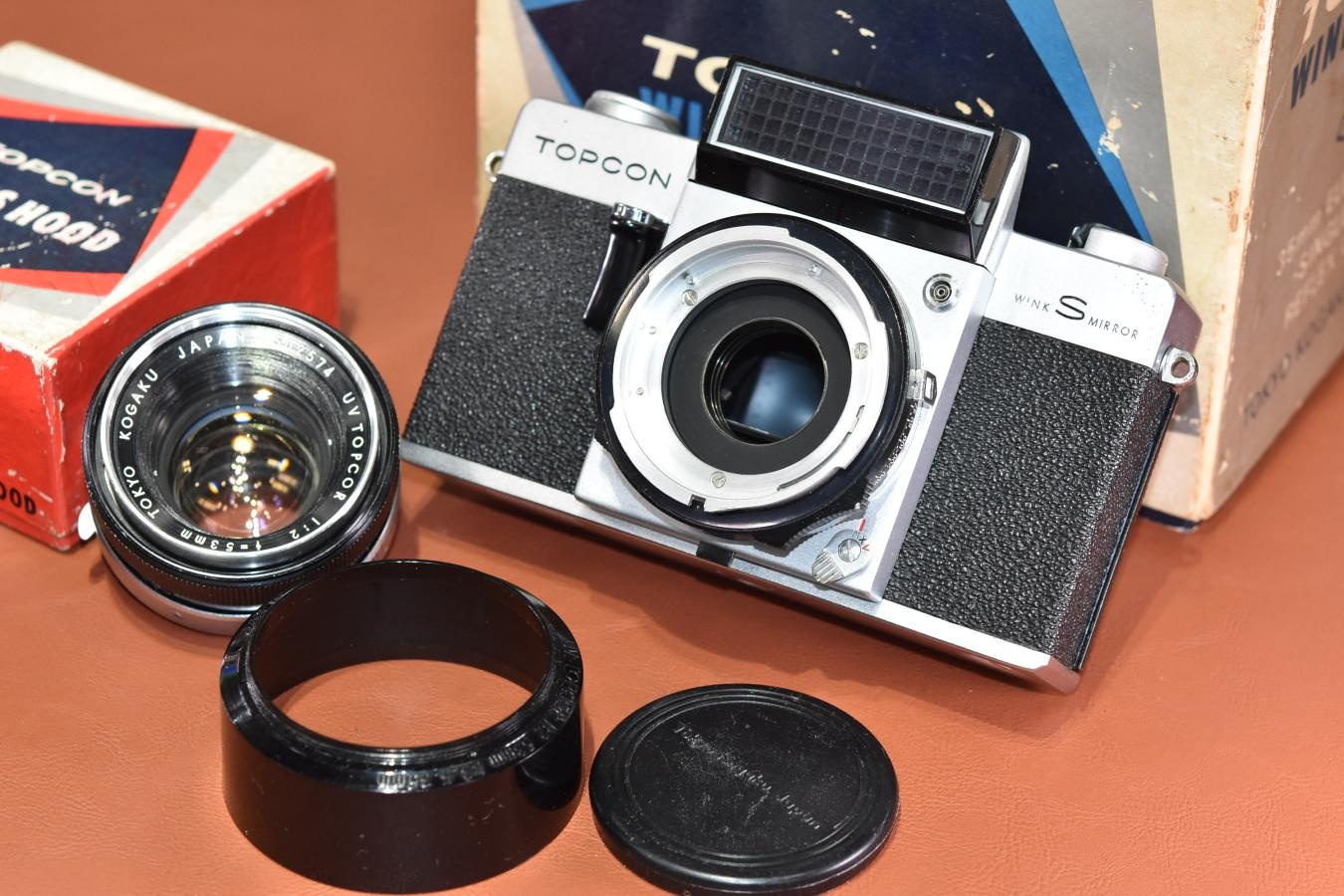 【希 少】TOPCON WINK MIRROR S UV TOPCOR 53/2 付 【取説、純正ケース、フード、元箱付】