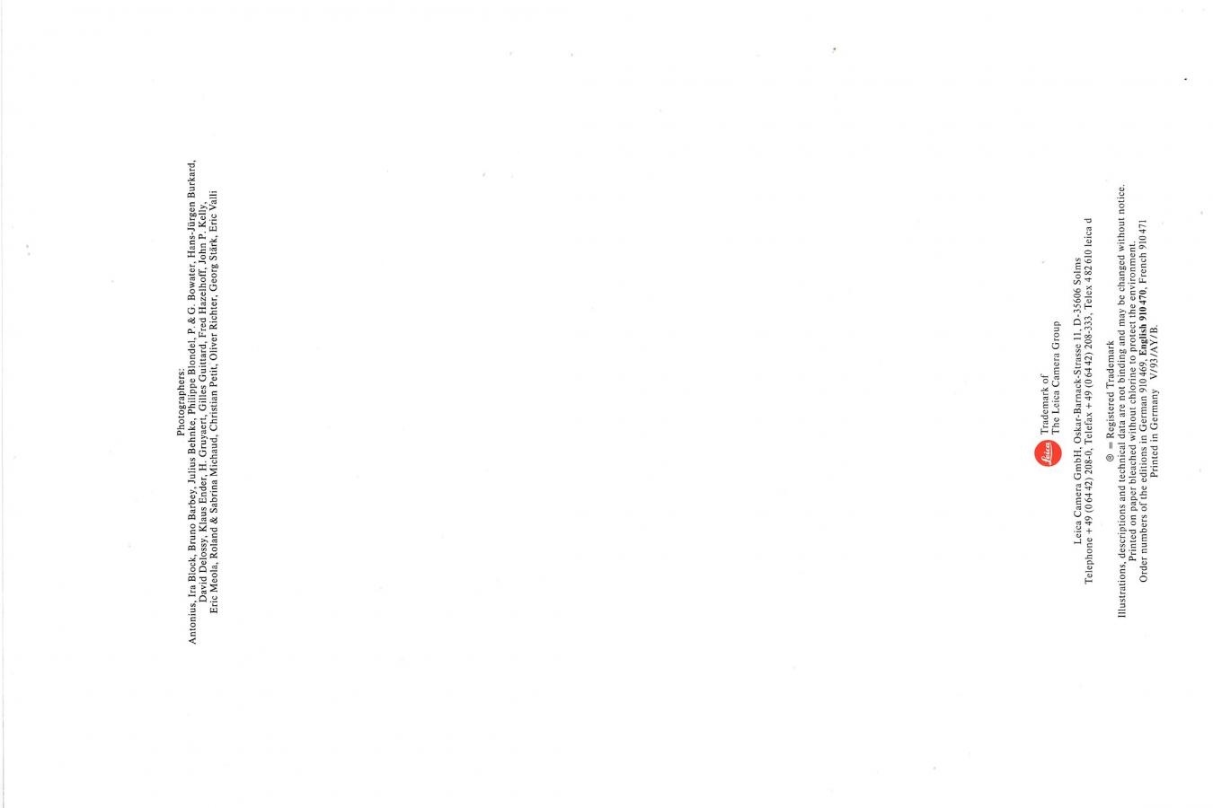 【絶版カタログ】LEICA R7 カタログ