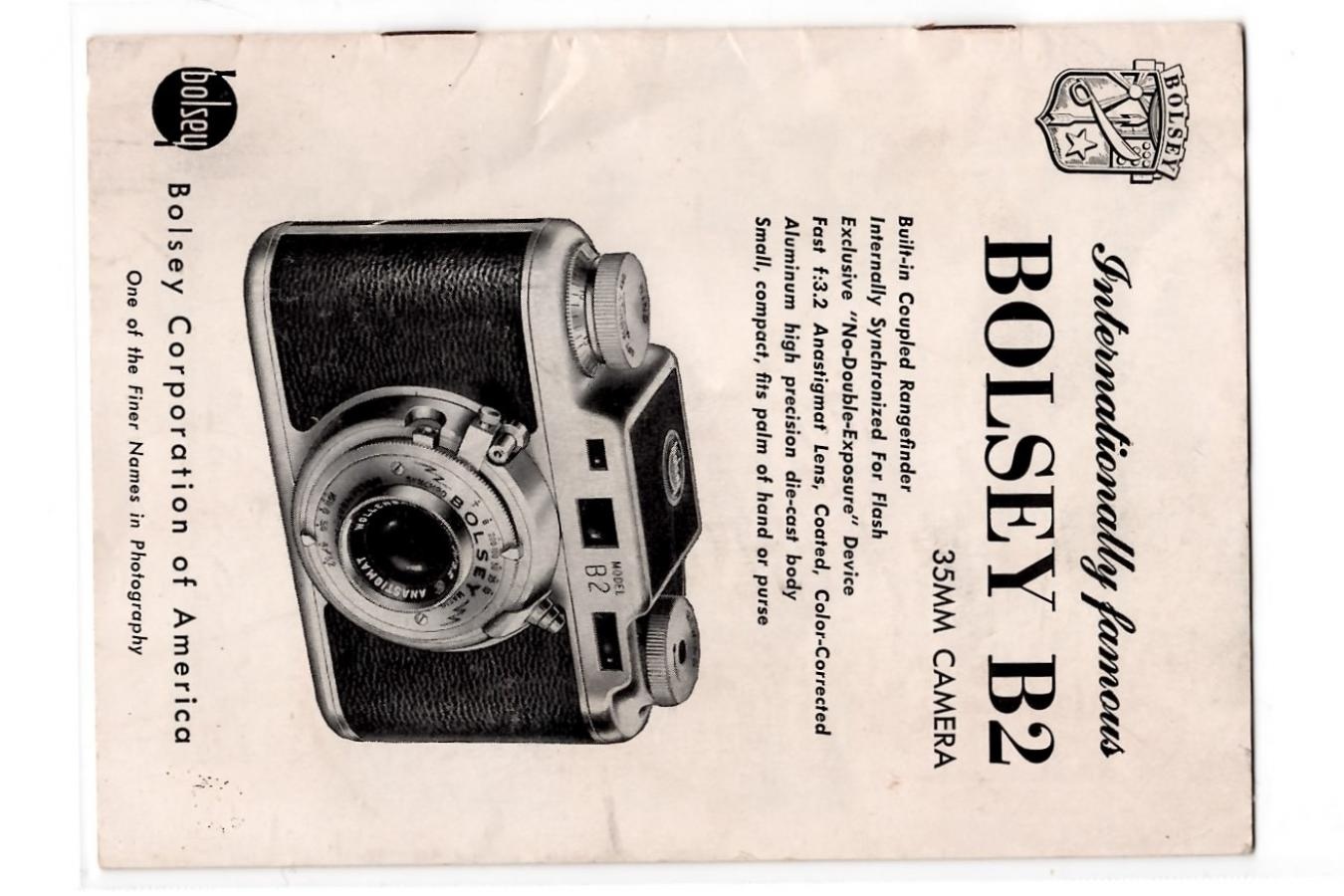 【絶版取説】BOLSEY B2 英文取説