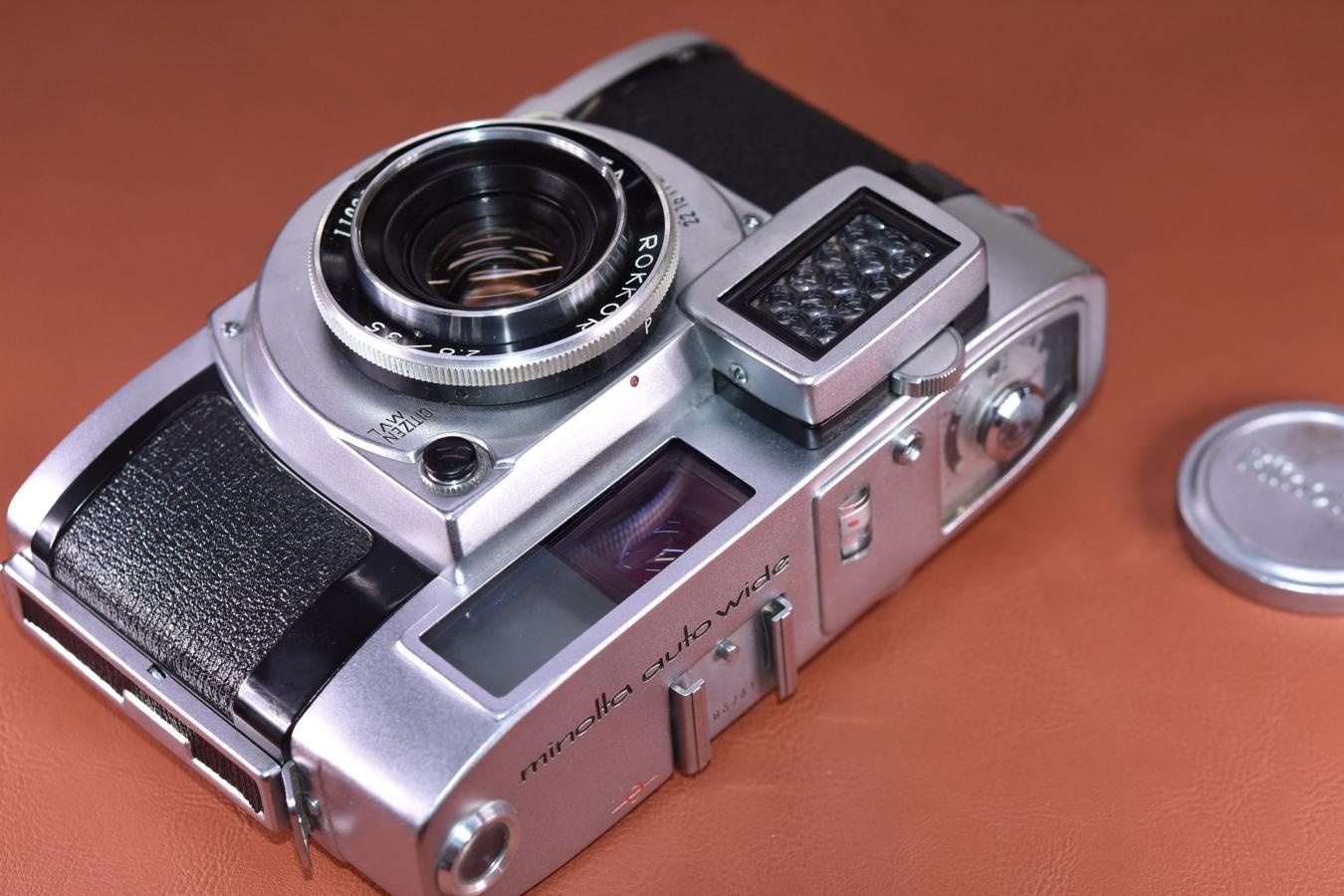 【希 少】minolta auto wide 【MINOLTA ROKKOR 35/2.8 レンズ搭載】