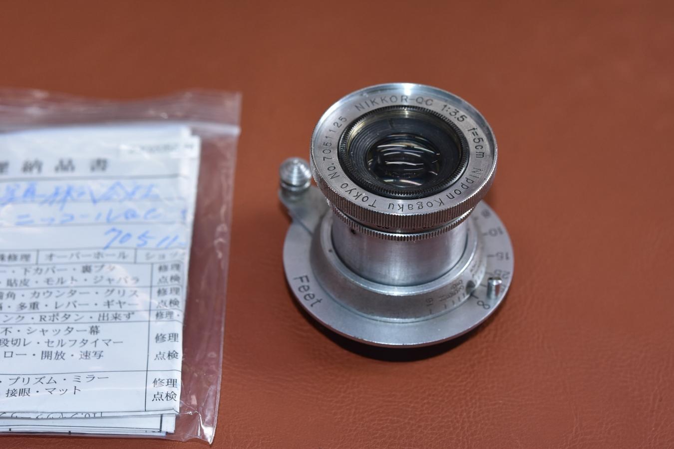 【希 少】 日本光学 NIKKOR-Q・C 5cm F3.5 沈胴 整備済 【Nippon Kogaku Tokyo銘 ライカLマウントレンズ】