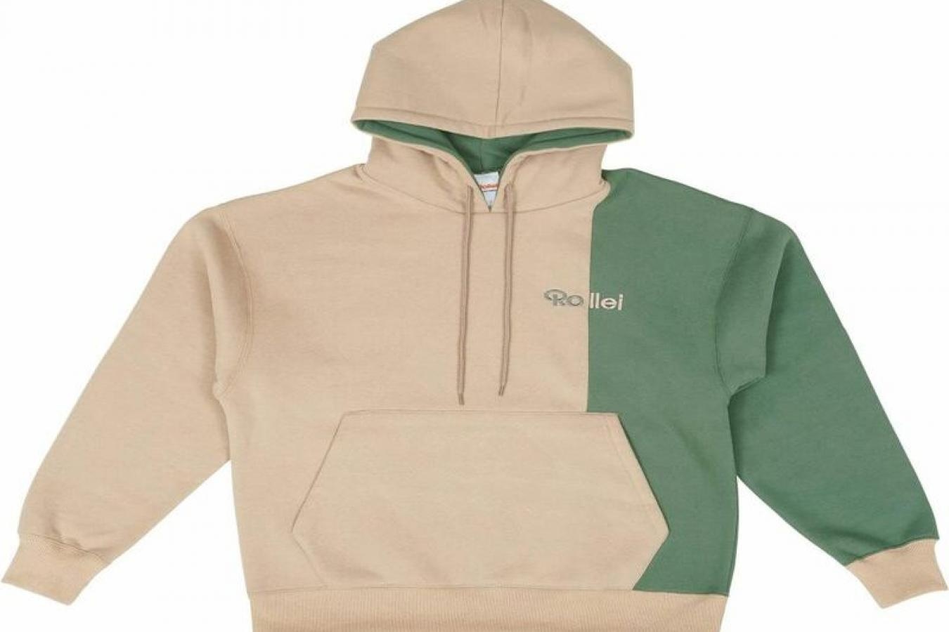 【新 品】Rollei パーカー ベージュ&グリーン L【Rollei 公式グッズ】