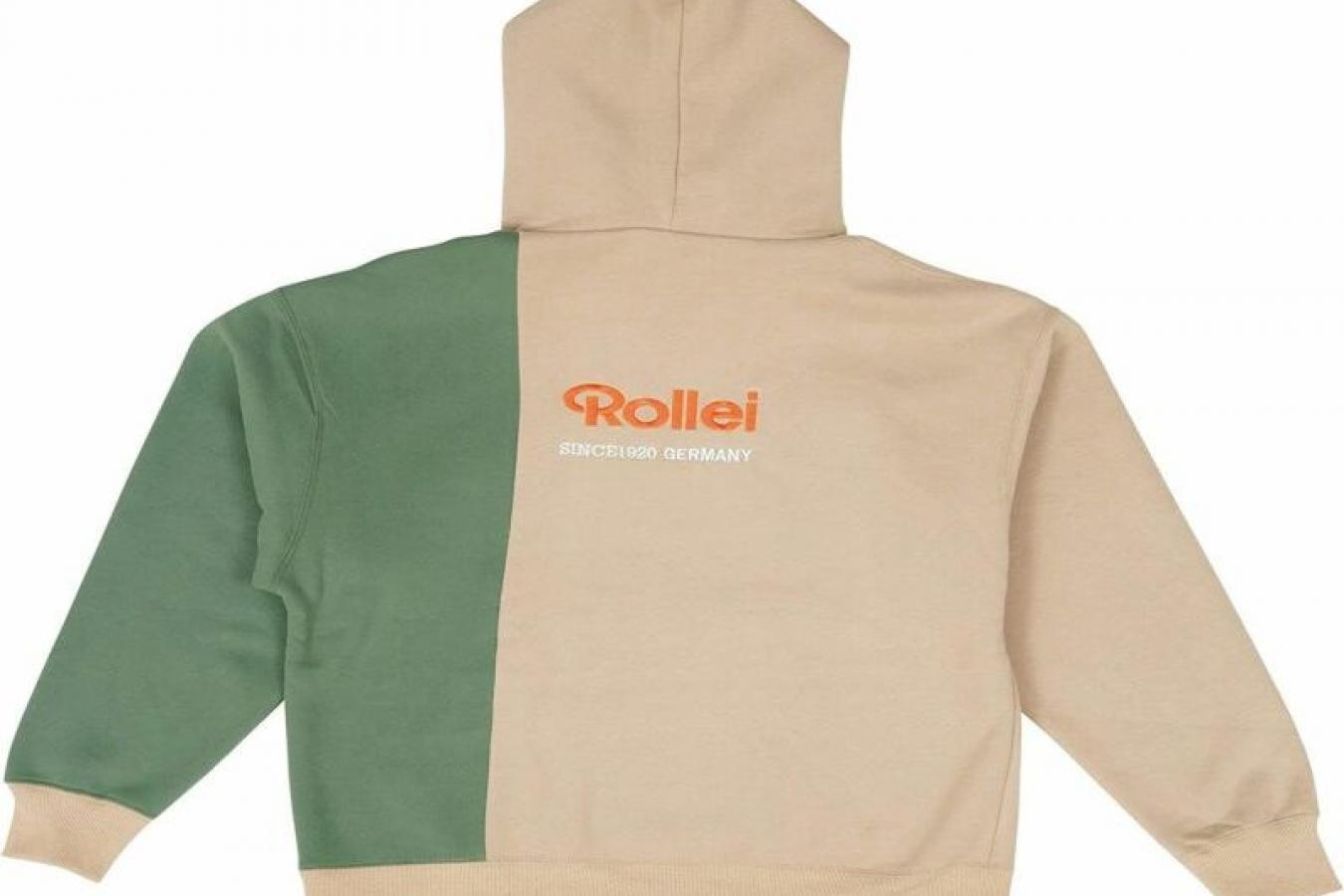 【新 品】Rollei パーカー ベージュ&グリーン L【Rollei 公式グッズ】