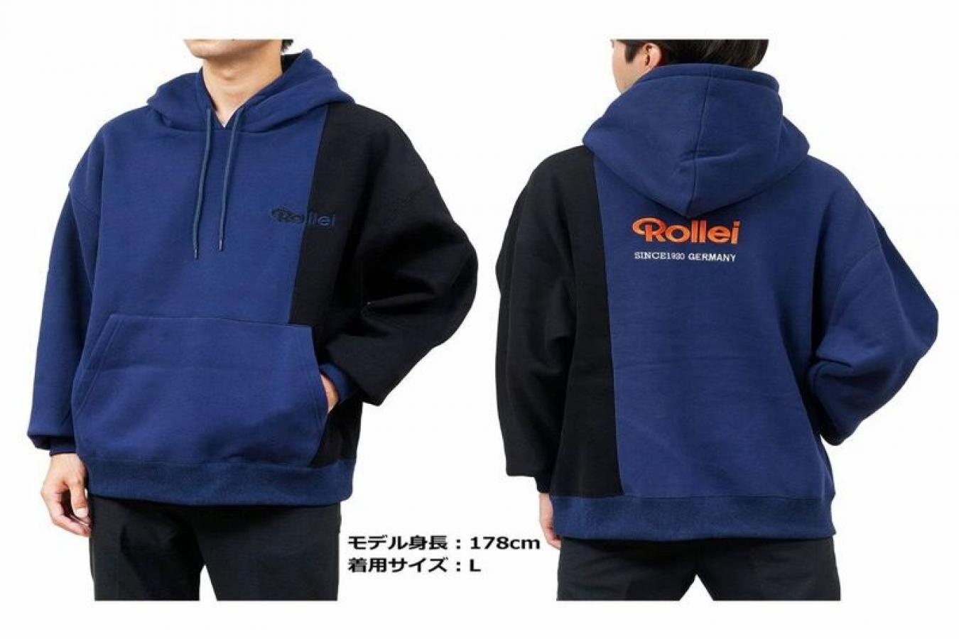 【新 品】Rollei パーカー ネイビー&ブラック M【Rollei 公式グッズ】