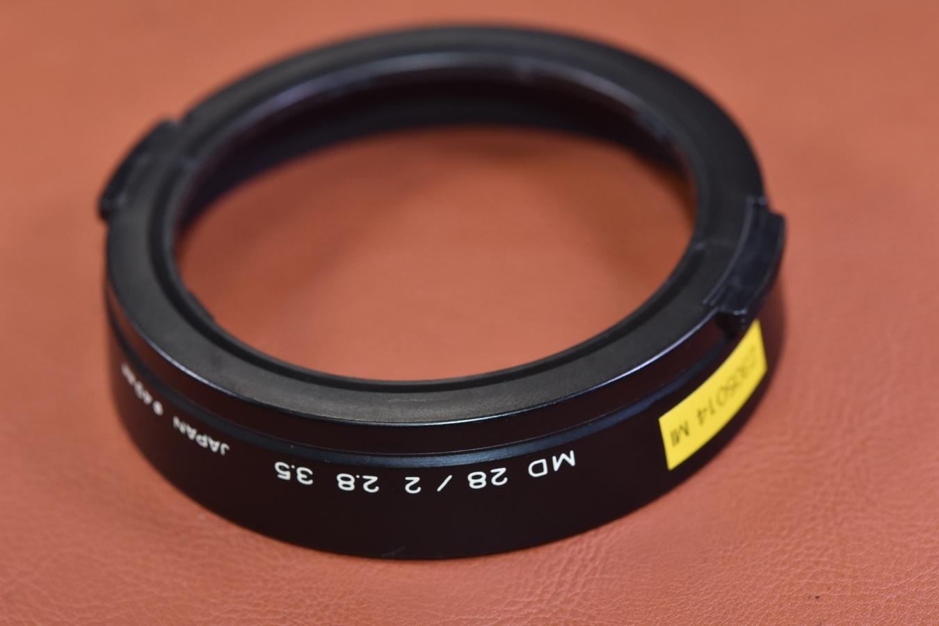 【絶版アクセサリー】MINOLTA MD 28/2、28/2.8、28/3.5用フード 【MINOLTA NEW MD 時代の物】