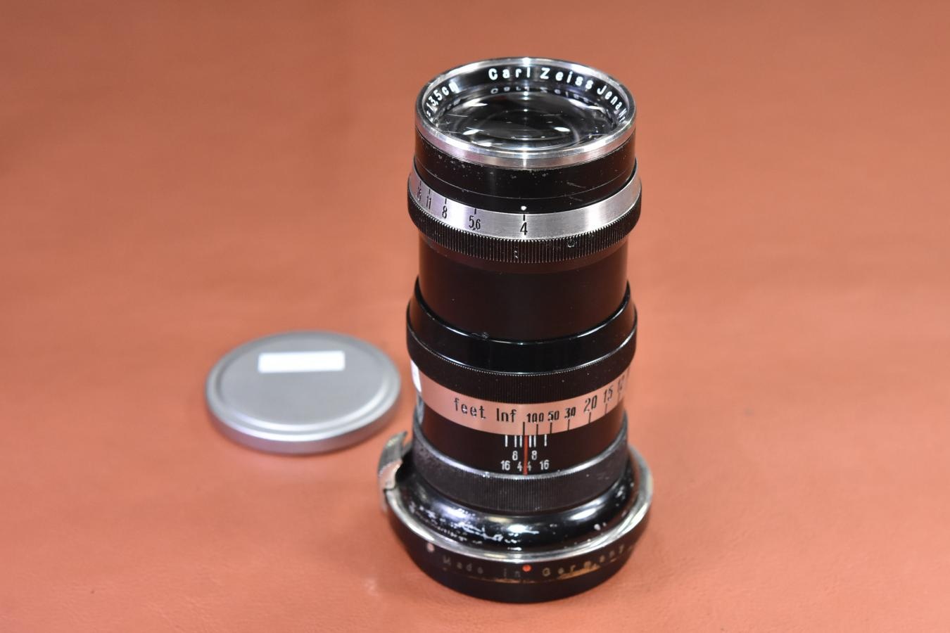 【希 少】 Carl Zeiss Jena Sonnar 13.5cm F4 Black×Nickel 【旧コンタックスマウントレンズ】