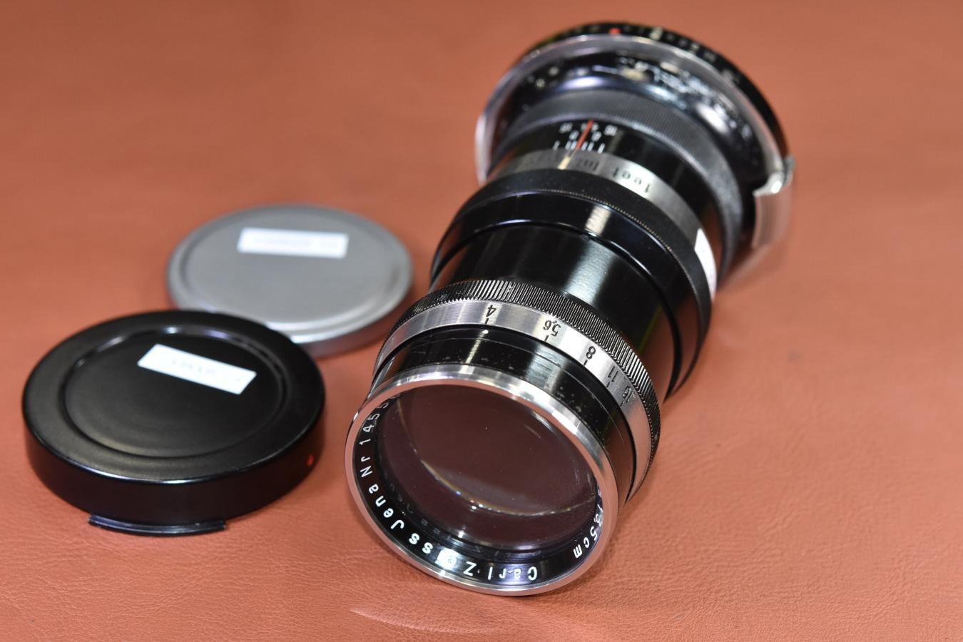 【希 少】 Carl Zeiss Jena Sonnar 13.5cm F4 Black×Nickel 【旧コンタックスマウントレンズ】