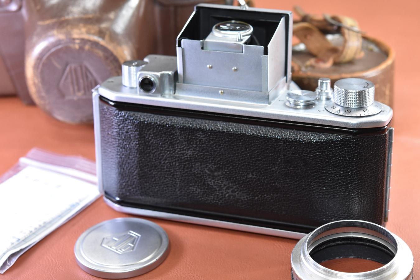 【希 少】旭光学 Asahiflex IIA Takumar 58/2.4付 整備済【純正フード、ケース付】