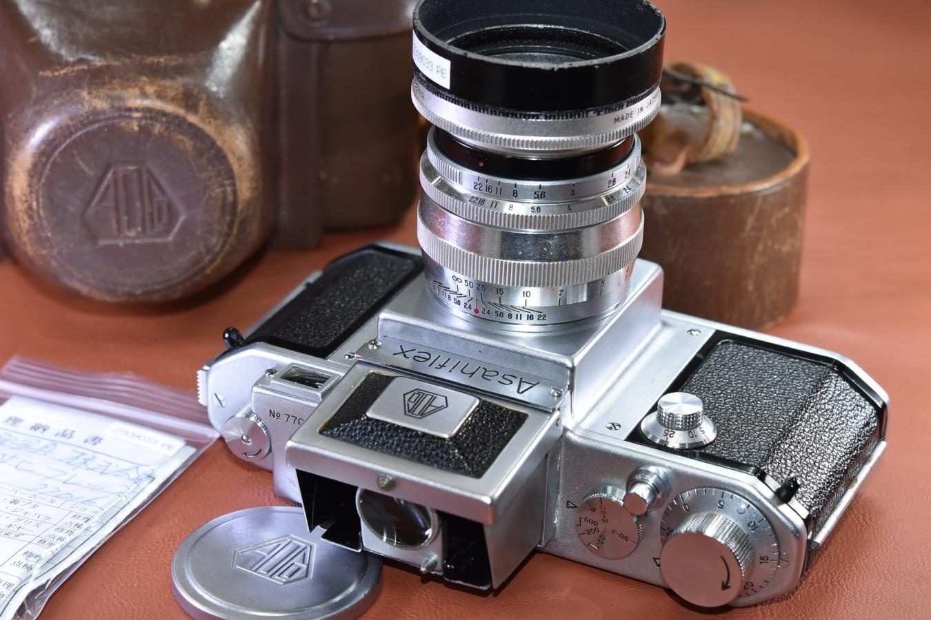 【希 少】旭光学 Asahiflex IIA Takumar 58/2.4付 整備済【純正フード、ケース付】