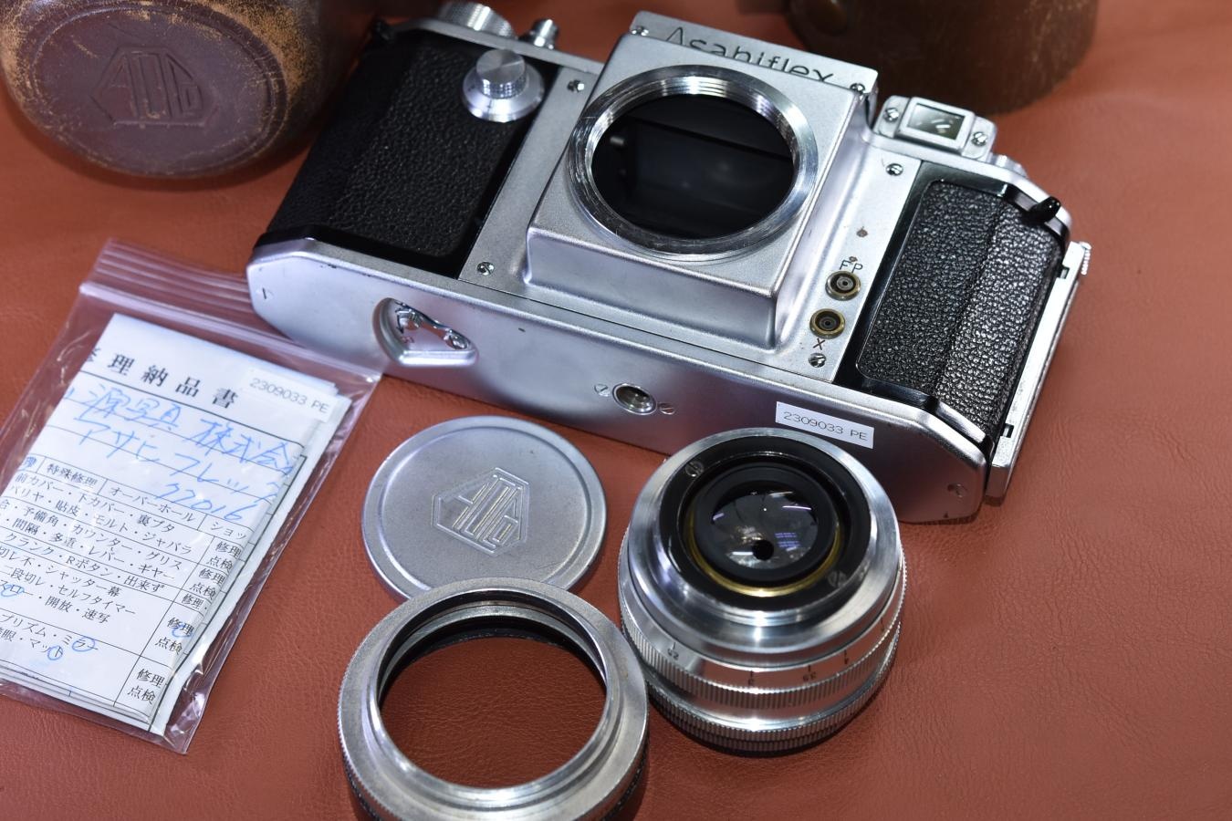 【希 少】旭光学 Asahiflex IIA Takumar 58/2.4付 整備済【純正フード、ケース付】