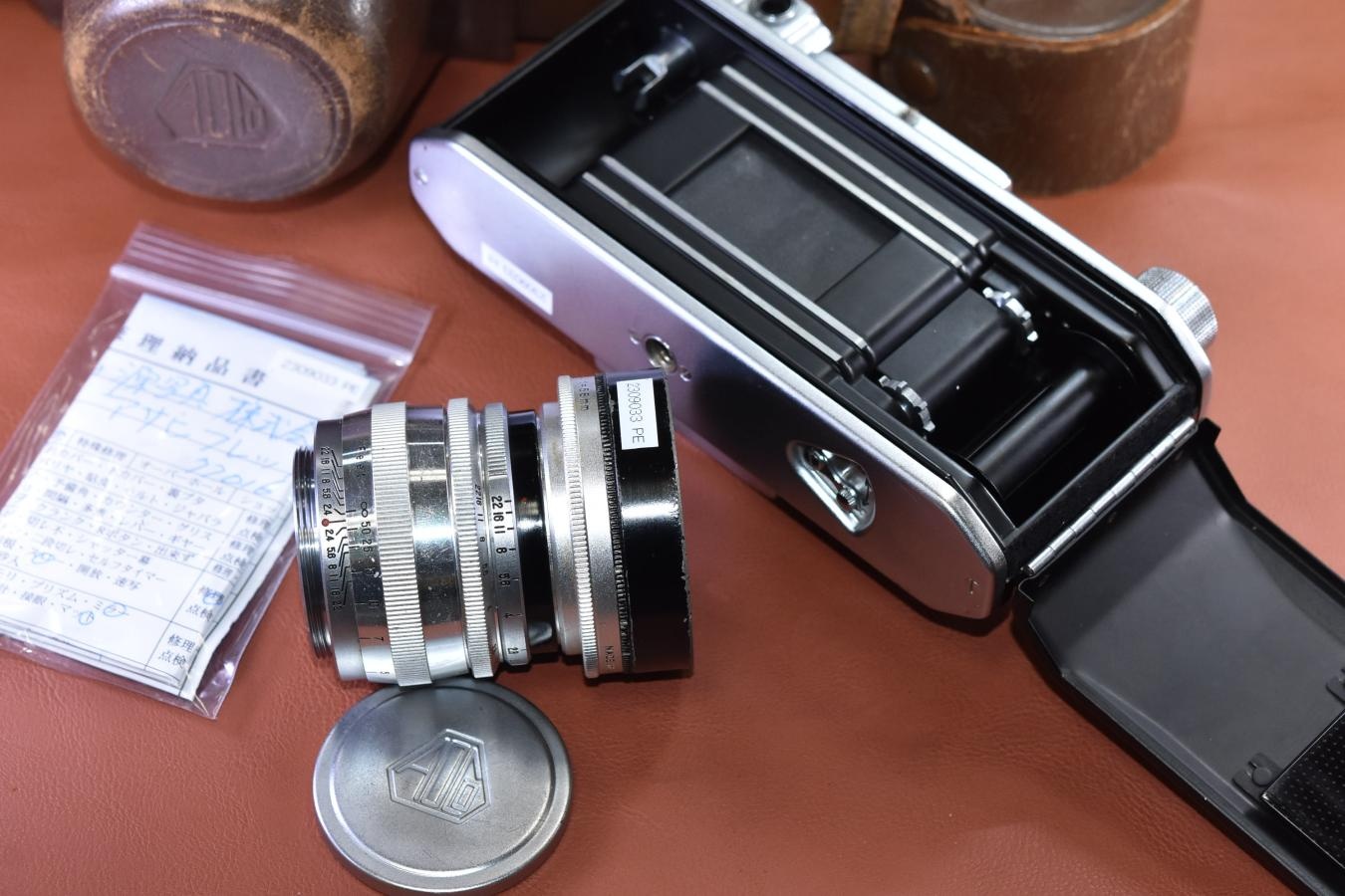 【希 少】旭光学 Asahiflex IIA Takumar 58/2.4付 整備済【純正フード、ケース付】