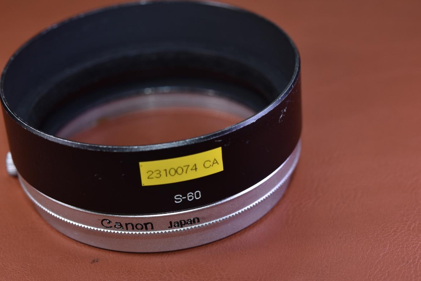 【絶版アクセサリー】Canon S-60 内径60mm被せ式メタルフード 【Canon FL55/1.2、FL58/1.2等用】