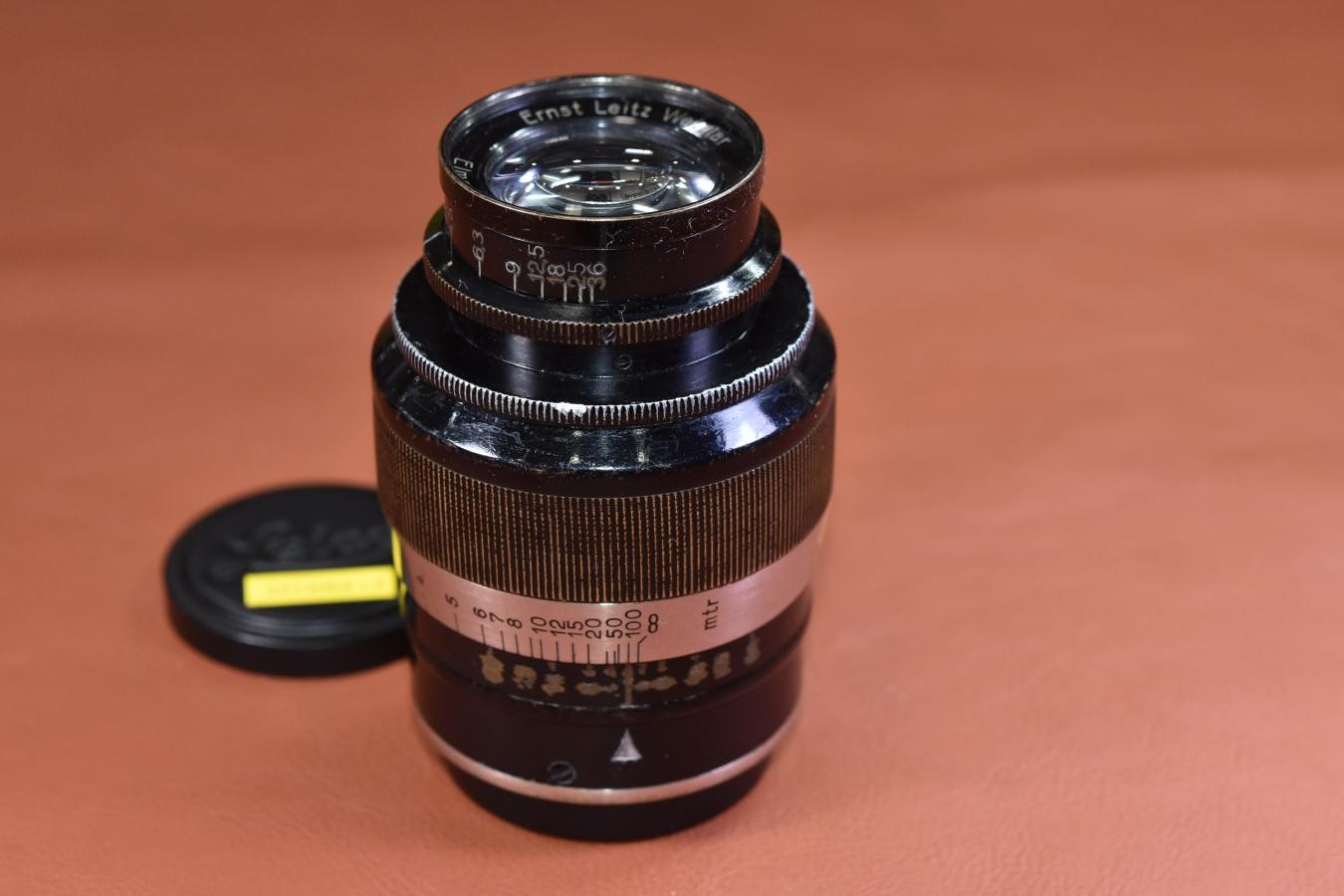 【希 少】 LEICA Fat Elmar 9cm F4 Black×Nickel 13万台1932年製 通称:ダルマエルマー【LEICA Lマウントレンズ】