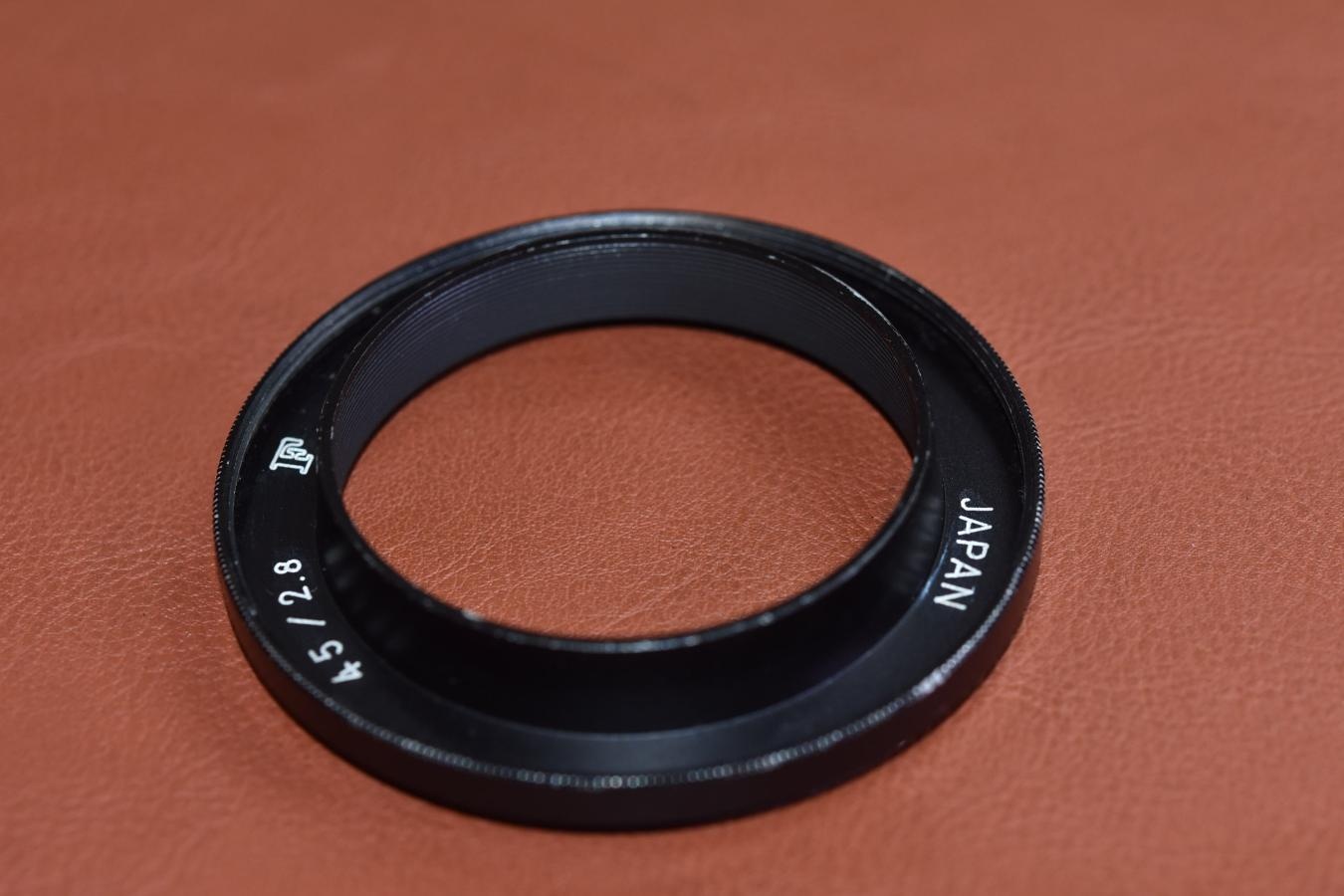 【希 少】Nikon GN NIKKOR 45/2.8用METAL HOOD 【大文字『F』刻印タイプ】