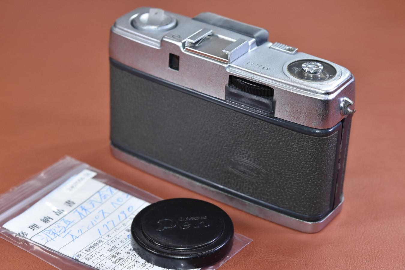 【希 少】OLYMPUS PEN 初期型 片耳 整備済【Olympus D.Zuiko 2.8cm F3.5 レンズ搭載】